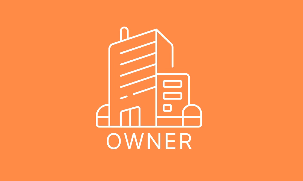 Illustration of a building with the word, "Owners"