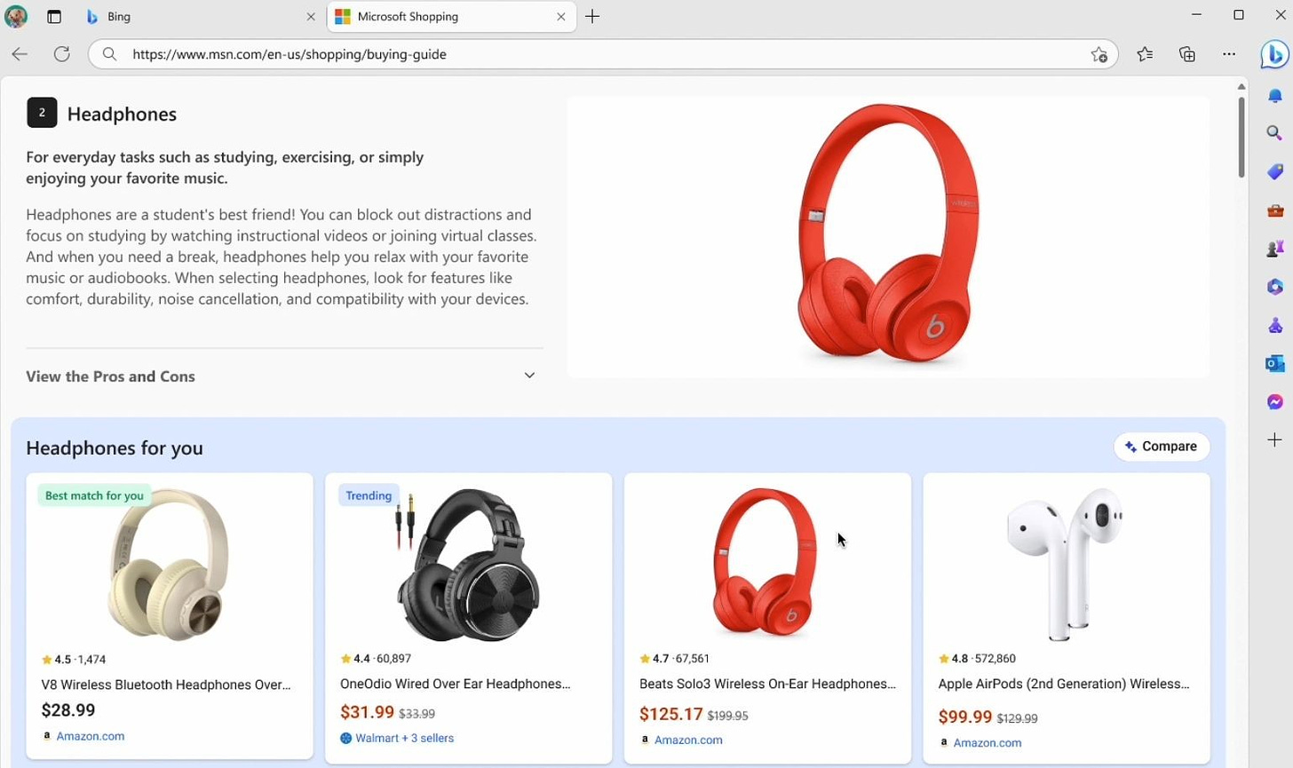 New AI-based Microsoft Shopping features added to Bing search, Bing Chat,  and Edge browser - Neowin