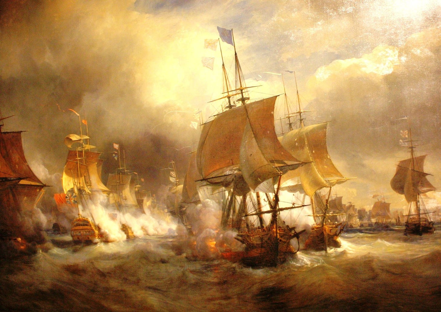 "The Battle Of Ushant, The Glorious First Of June, 1794, Showing Lord Howes' Flagship 'the Queen Charlotte,'" by Philip James de Loutherbourg