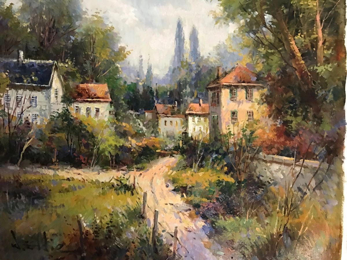 Cozy Village Oil painting by W. Eddie | Artfinder