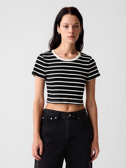 Image number 1 showing, Modern Rib Cropped T-Shirt