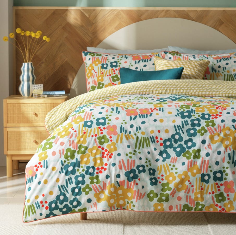 vibrant and colourful bold floral design
