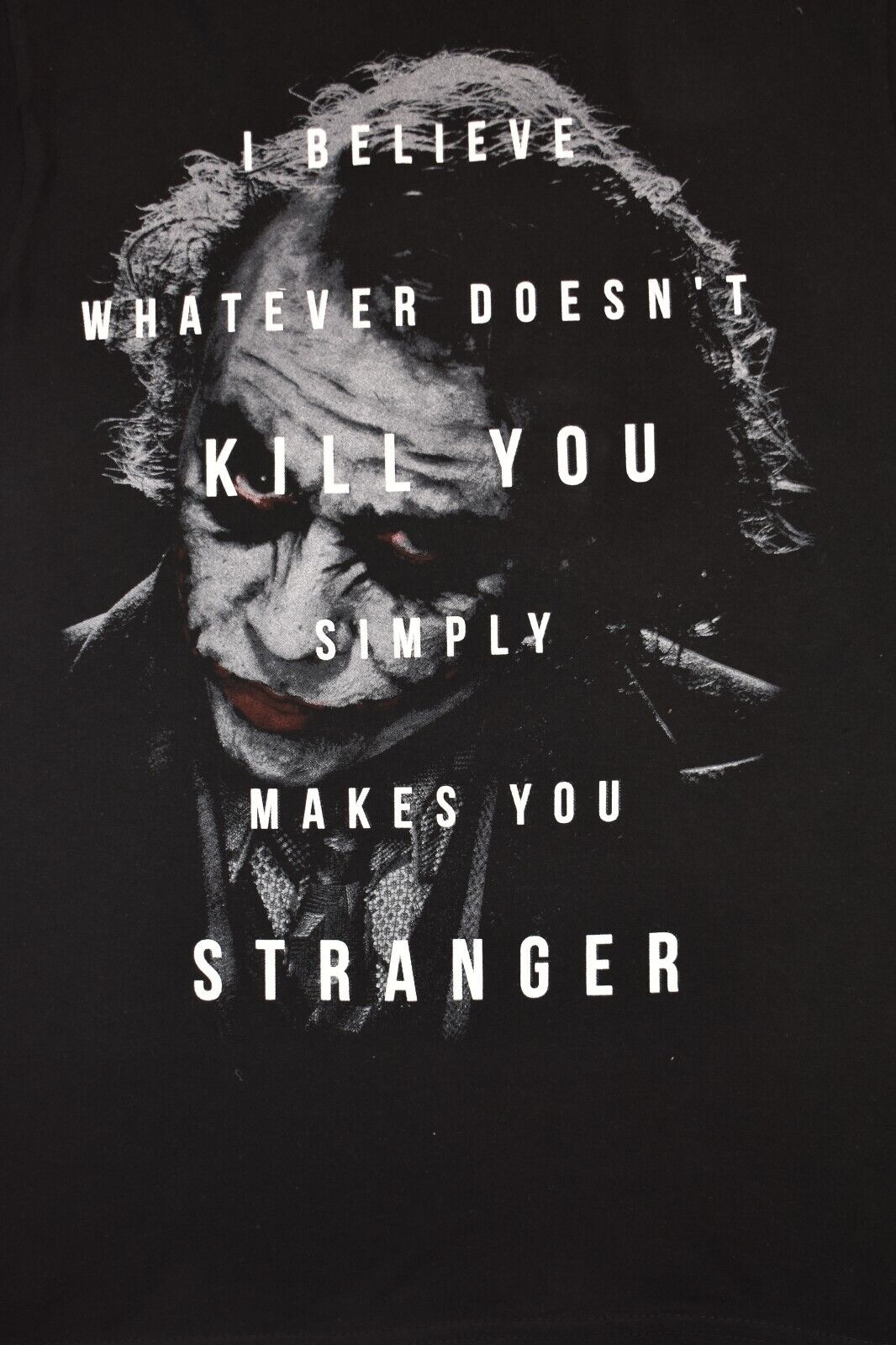 Batman Mens Joker What Doesn't Kill You Simply Makes You Stranger Shirt New  XS | eBay