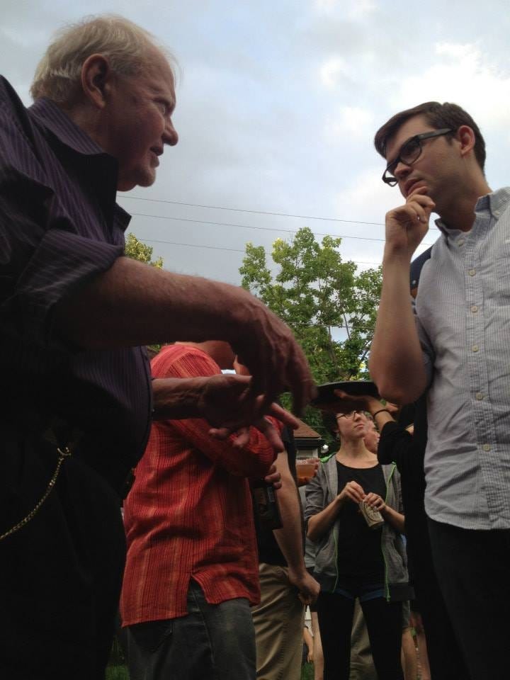 Fred and Brent pictured in conversation