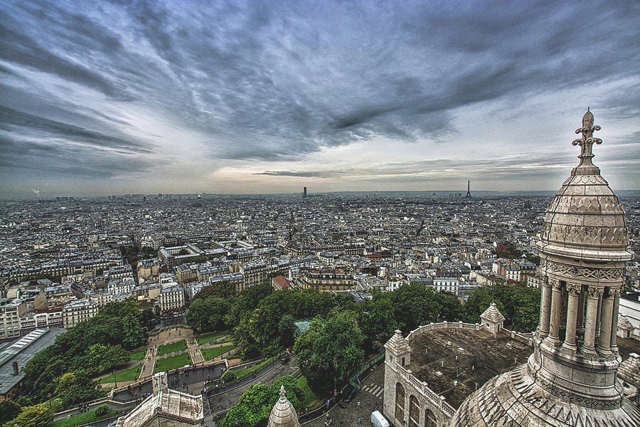 View of Paris from the top of the Basilica Sacre Coeur, Montmartre by  Sanchez PhotoArt