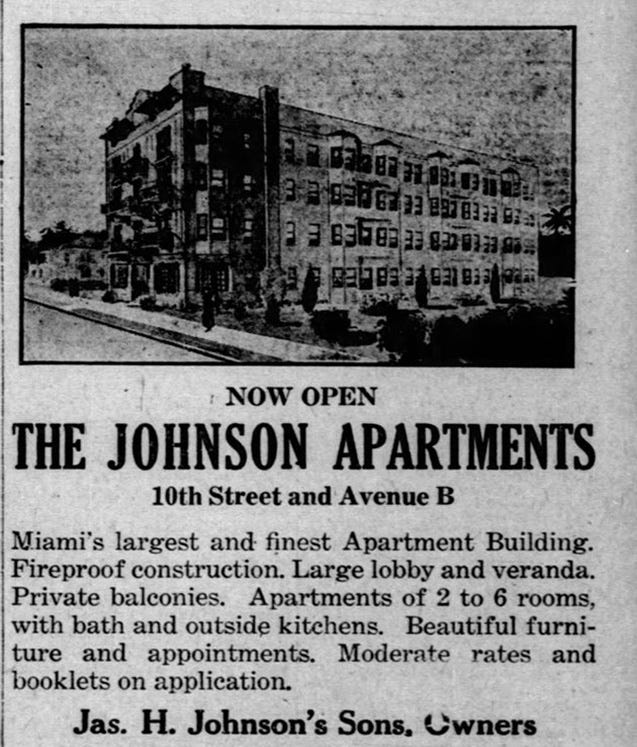  Figure 2: Johnson Apartment Opening in 1917