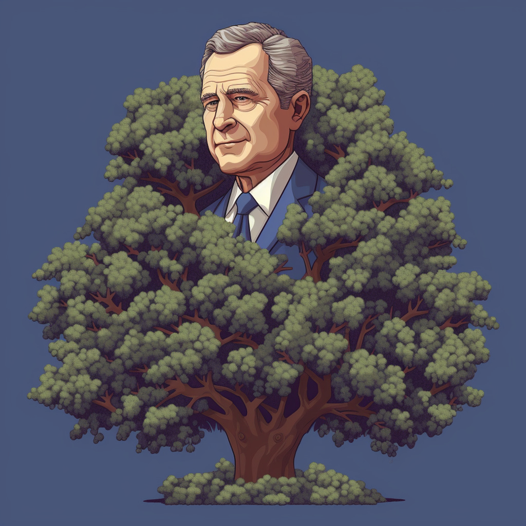 16-bit image of a bush but with unwanted George Bush sitting in it
