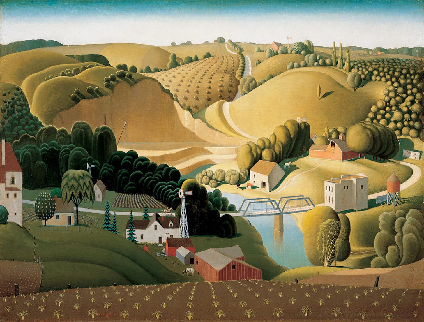 Stone City, Iowa, 1930, 102×77 cm by Grant Wood: History, Analysis & Facts  | Arthive