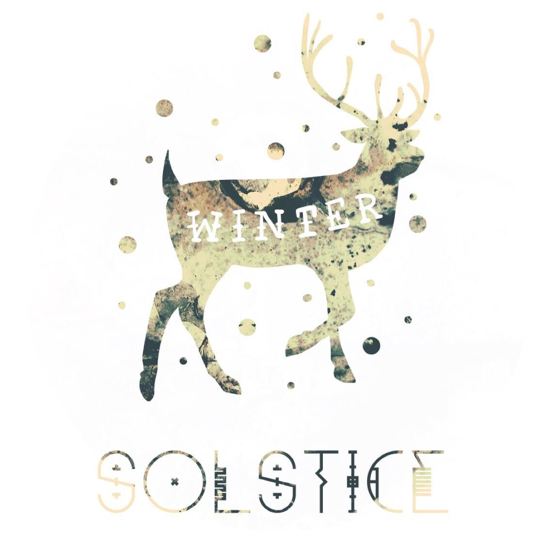 print of a deer with winter written on its side and solstice underneath