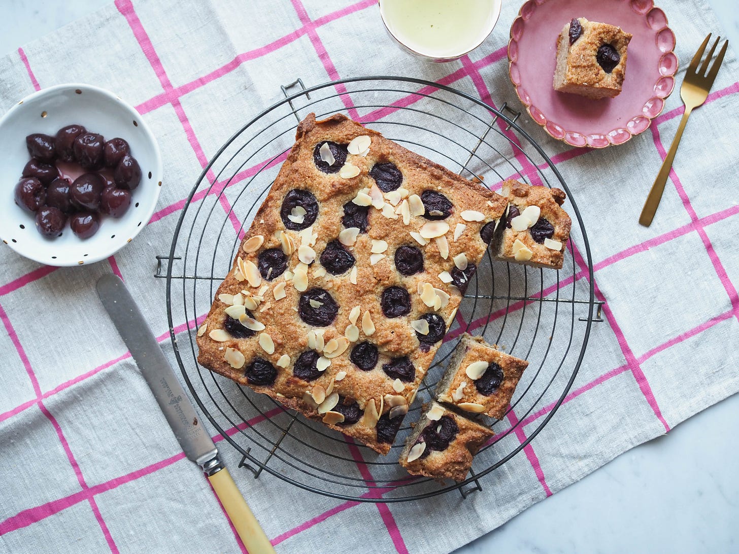 Almond Rye Cherry Cake