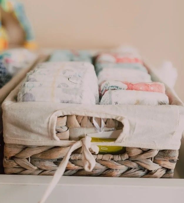 A basket of diapers