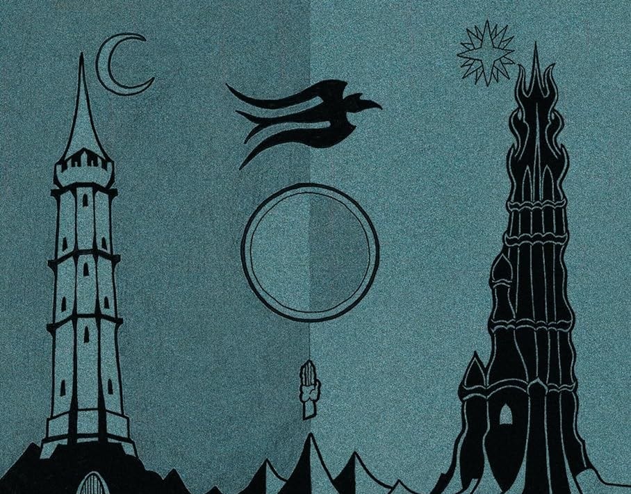 Tolkien's illustration of the two towers