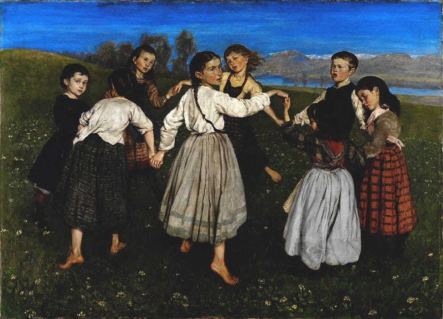 Children Dancing a Roundelay Painting by Hans Thoma - Pixels