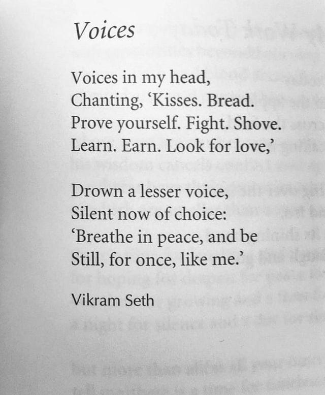 r/Poetry - [POEM] "Voices" by Vikram Seth
