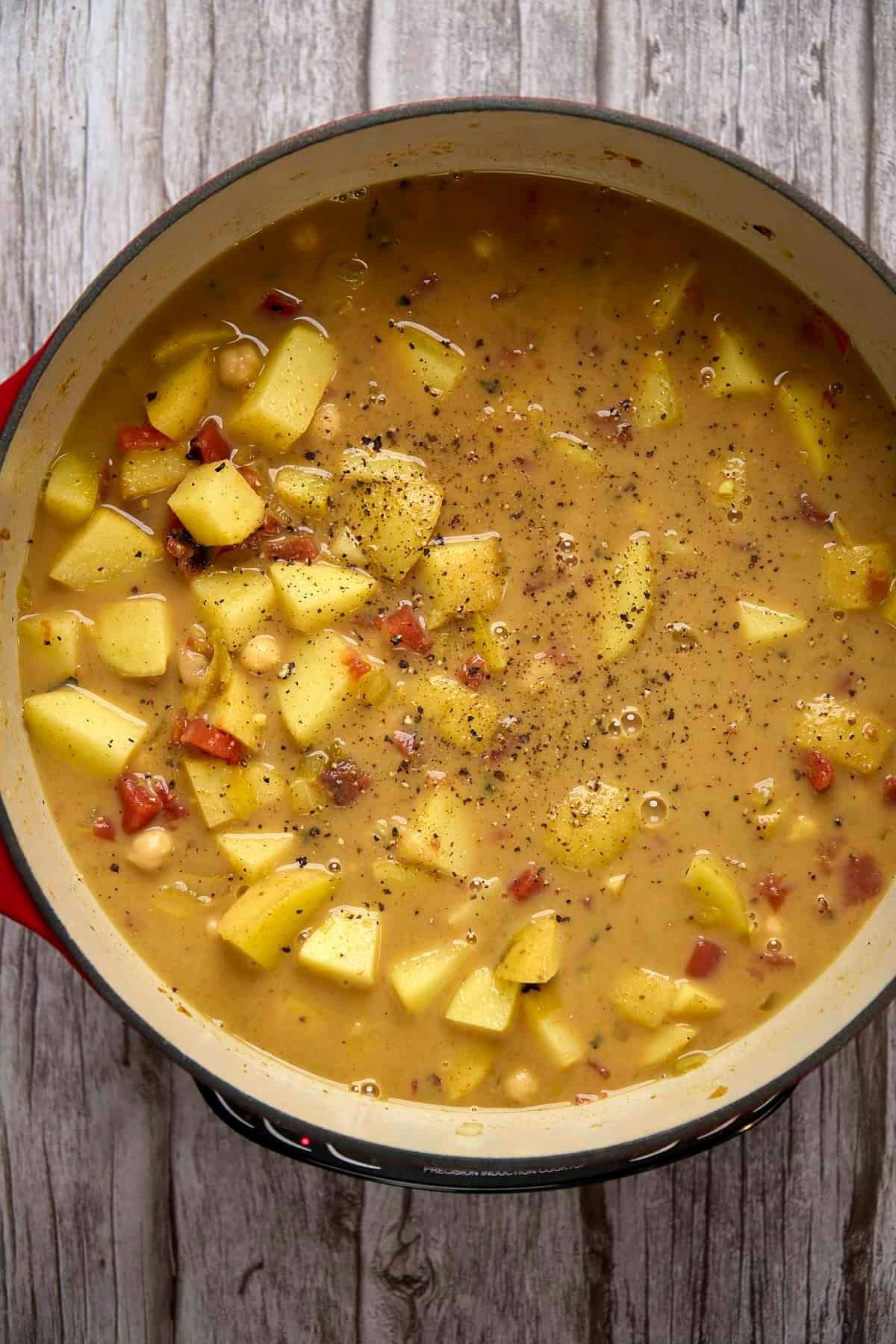 easy potato chickpea curry process shot 6