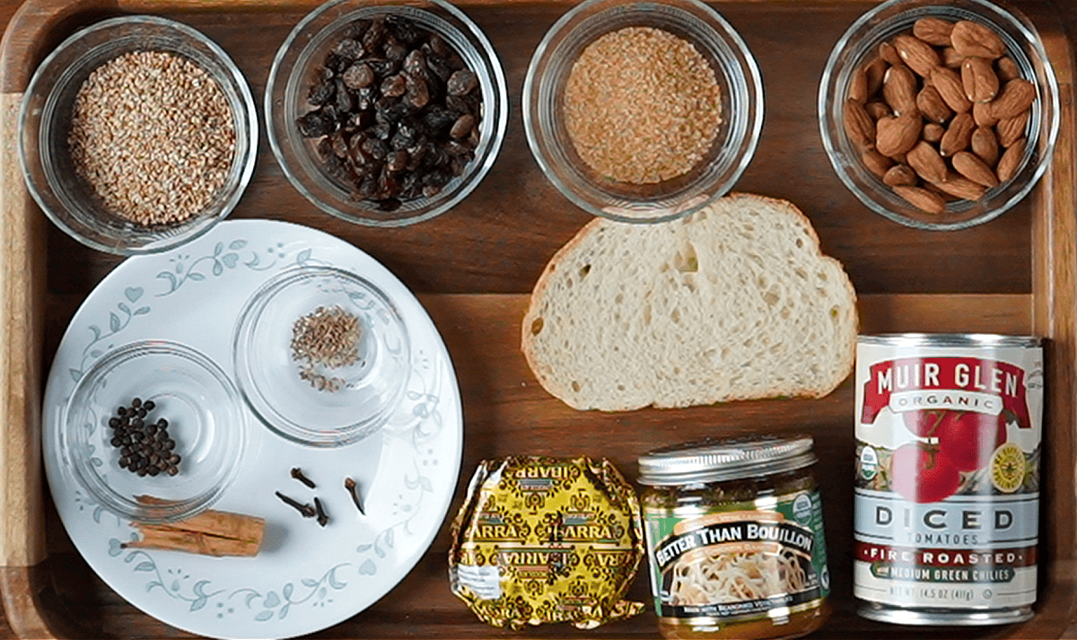 ingredients for vegan mole poblano