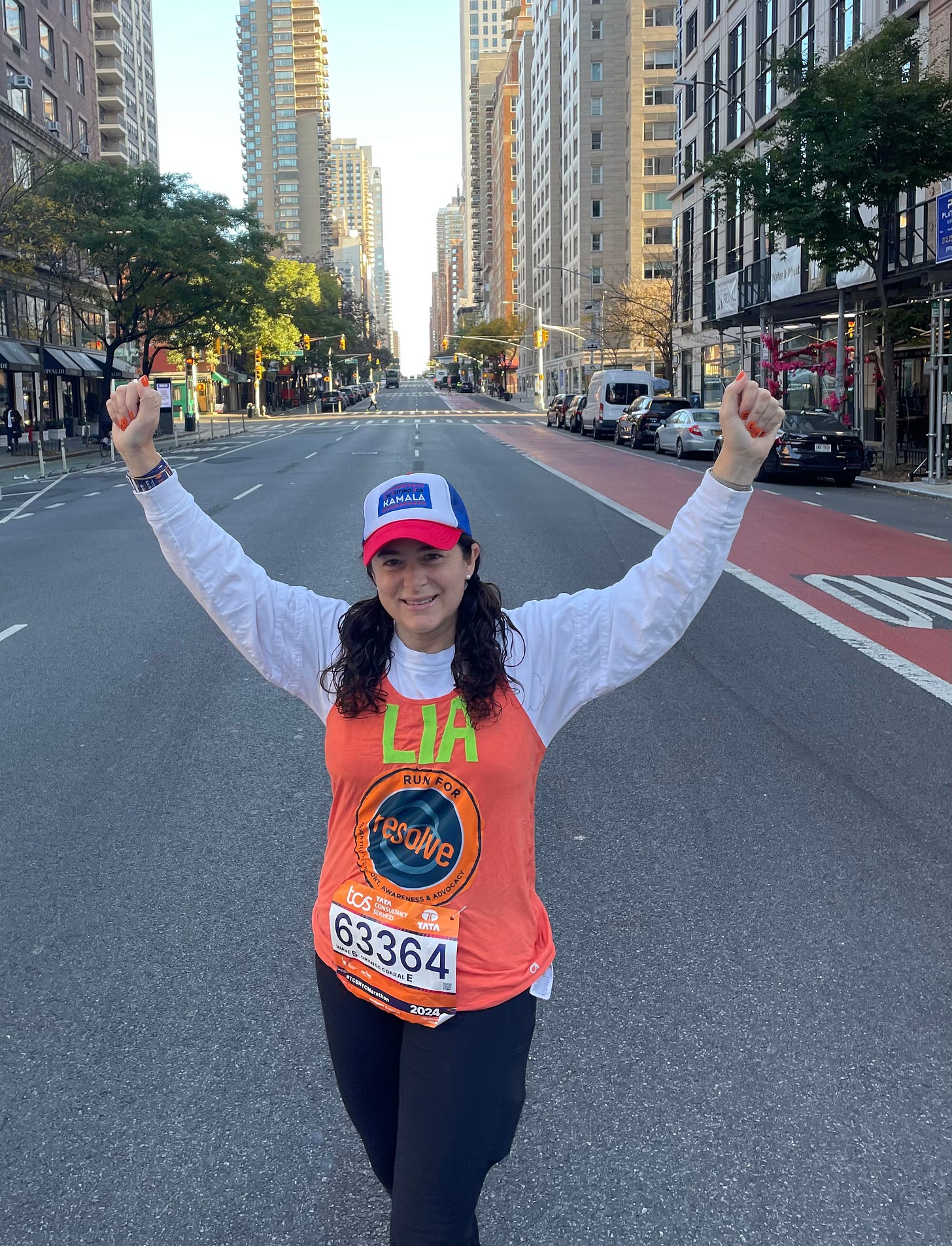 Lia Buffa De Feo in Resolve shirt Marathon Sunday 2024