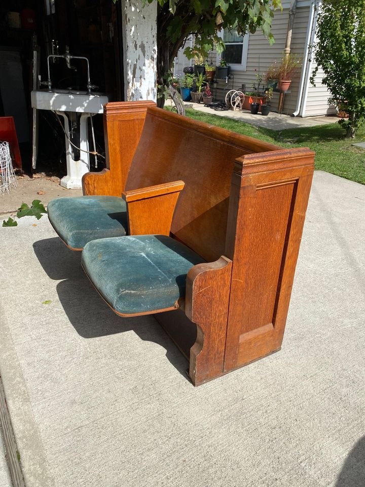 Product photo of 1950s Vintage Church Pew