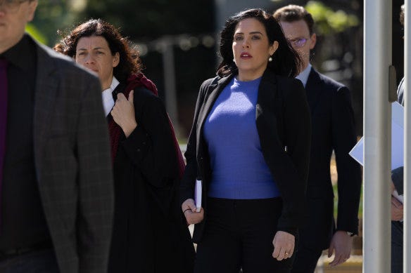 Moira Deeming arrives at the Federal Court on Wednesday.