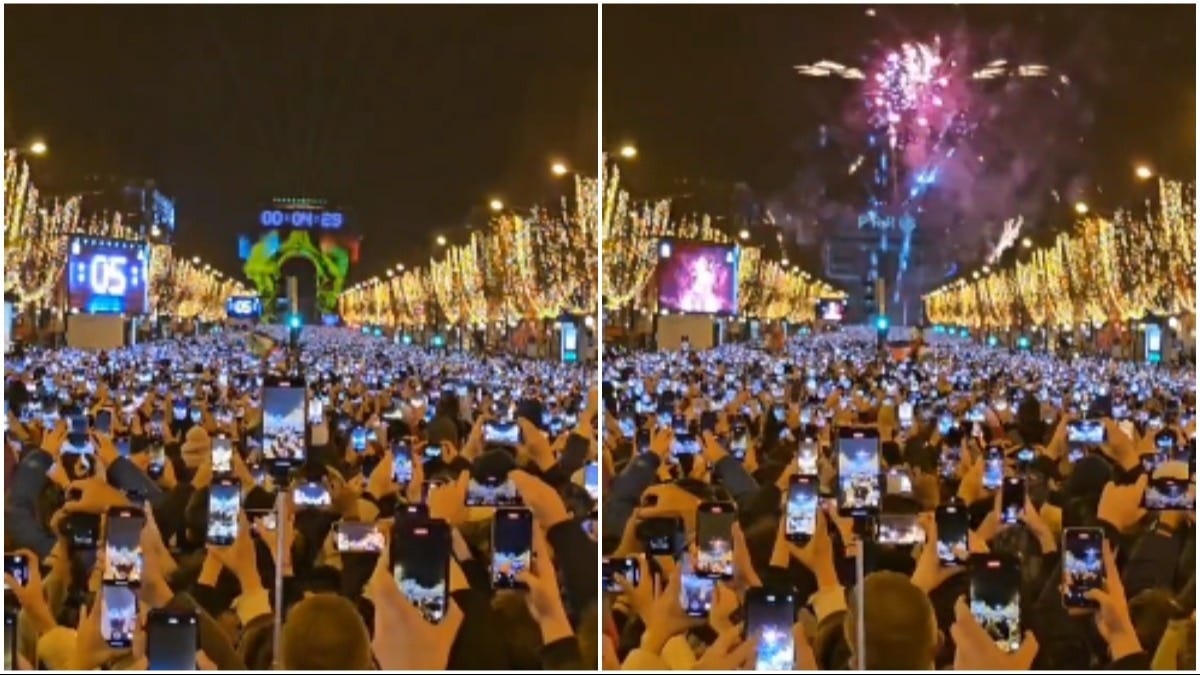 Viral video shows sea of phone screens as New Year fireworks light up Paris  sky - India Today