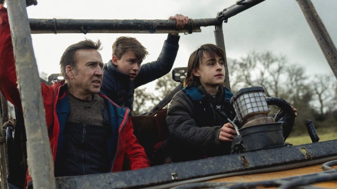 Nicolas Cage, Maxwell Jenkins and Jaeden Martell in 'Arcadian'