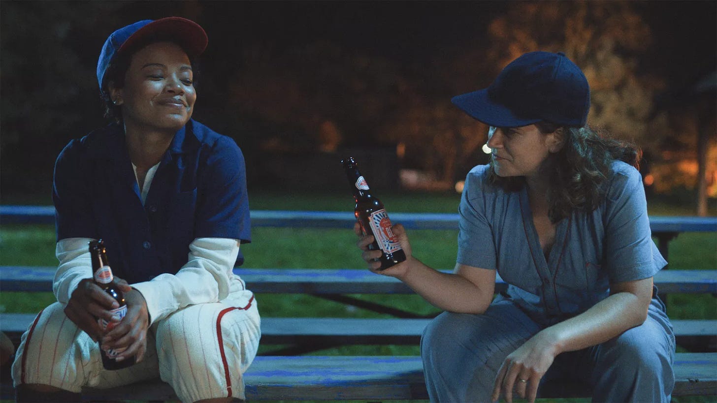 Chanté Adams and Abbi Jacobson in 'A League of Their Own'