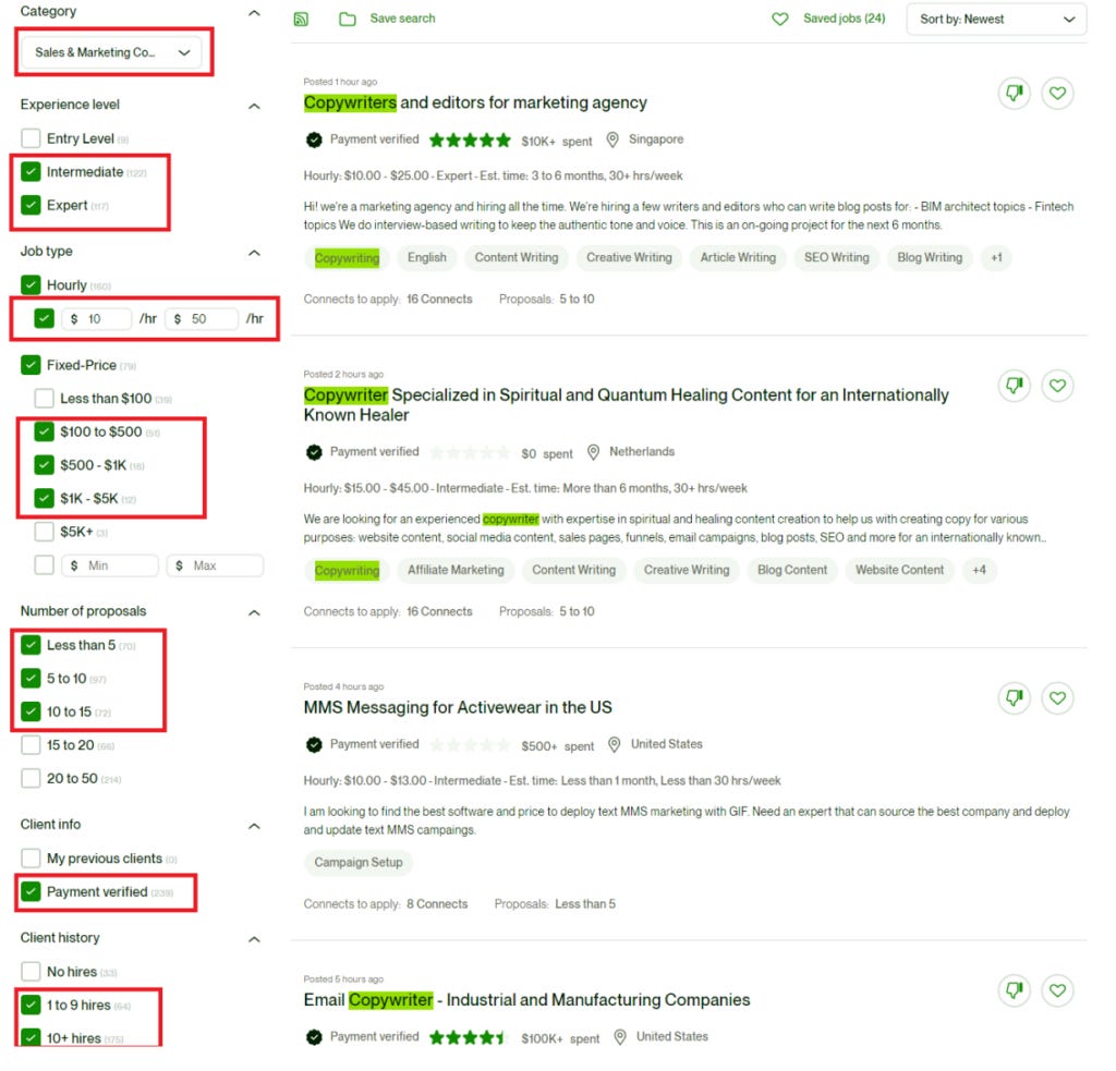 Upwork Masterclass - Search Filters Optimization