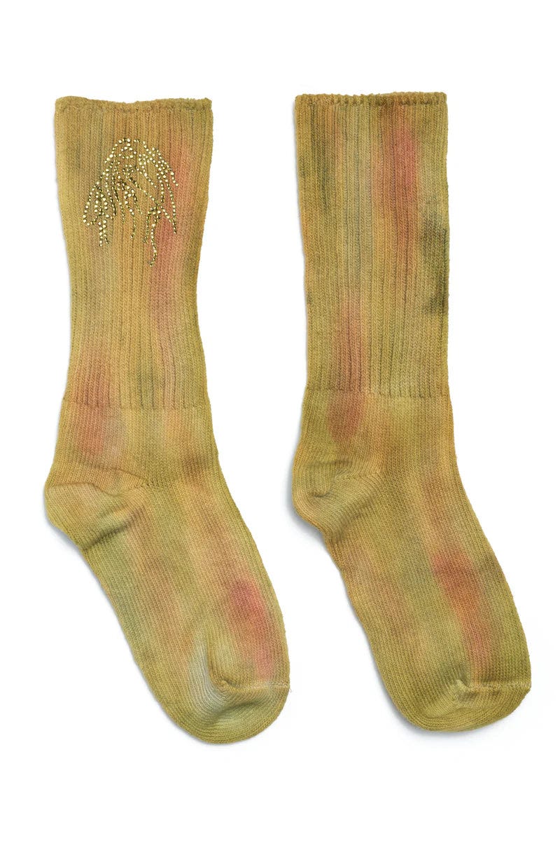 Rhinestone Organic Socks - Sea Moss