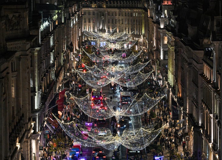 Angel illuminations over Regent Street