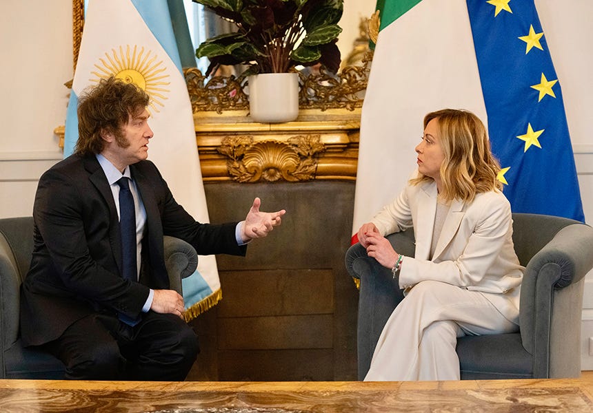 President Meloni meets with President Milei of Argentina | www.governo.it