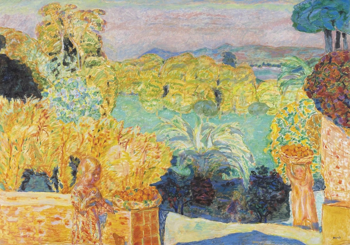 A yellow landscape with two children