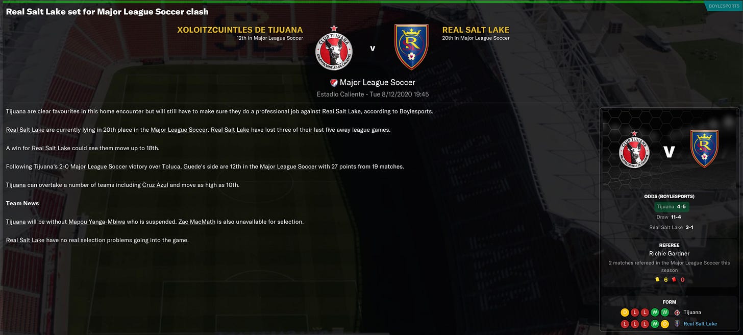 Football Manager 2021 Match Preview