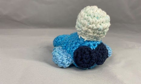An image of a crochet toy created by using a pattern generated by ChatGPT