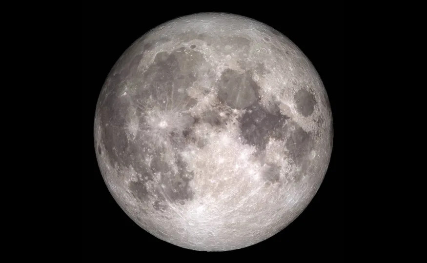 A photo of the full moon taken by NASA's Lunar Reconnaissance Orbiter.