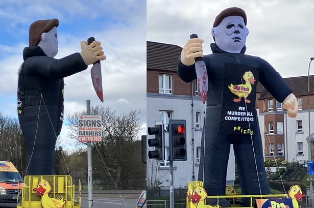The giant inflatable sparked a number of complaints to a local councillor. The giant inflatable sparked a number of complaints to a local councillor.