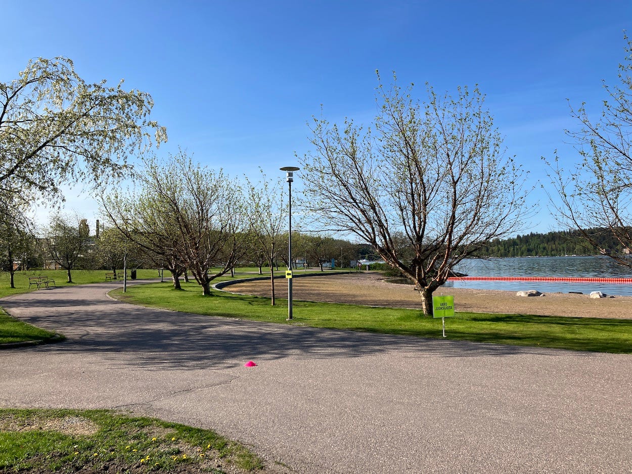 Small beach by the lake