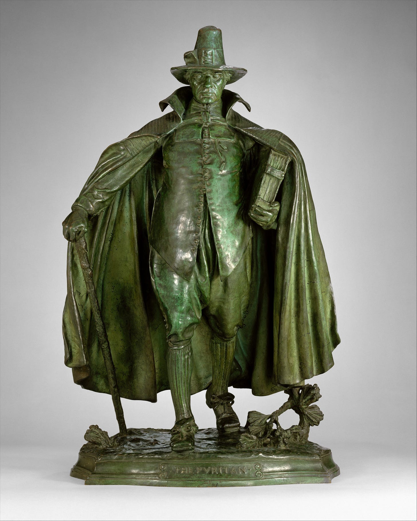 The Puritan, Augustus Saint-Gaudens (American, Dublin 1848–1907 Cornish, New Hampshire), Bronze, American