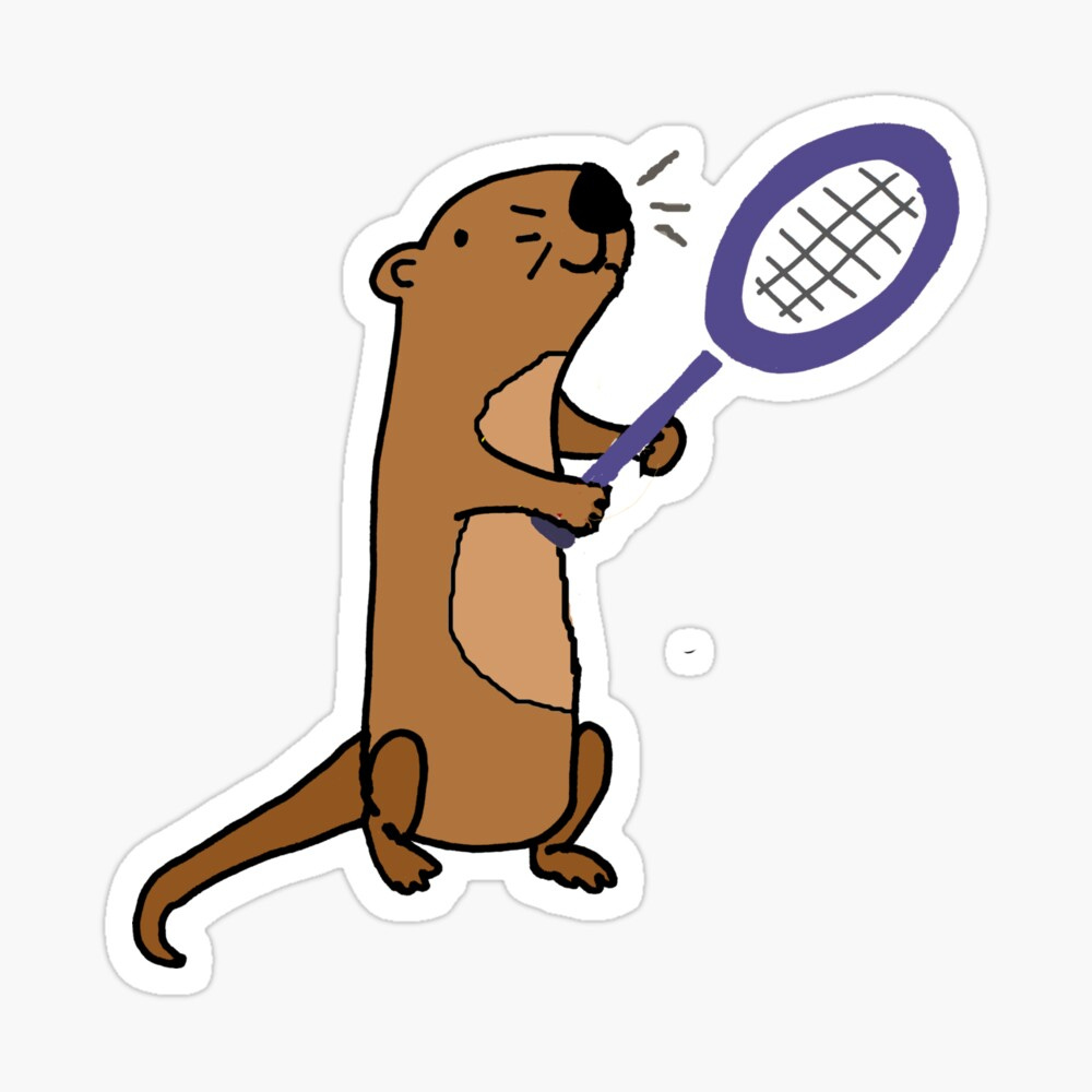 Funny Awesome Sea Otter Playing Tennis Art" Poster for Sale by naturesfancy  | Redbubble