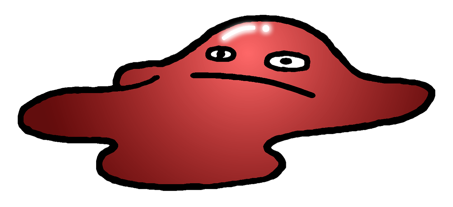 A Red Hermit Slime