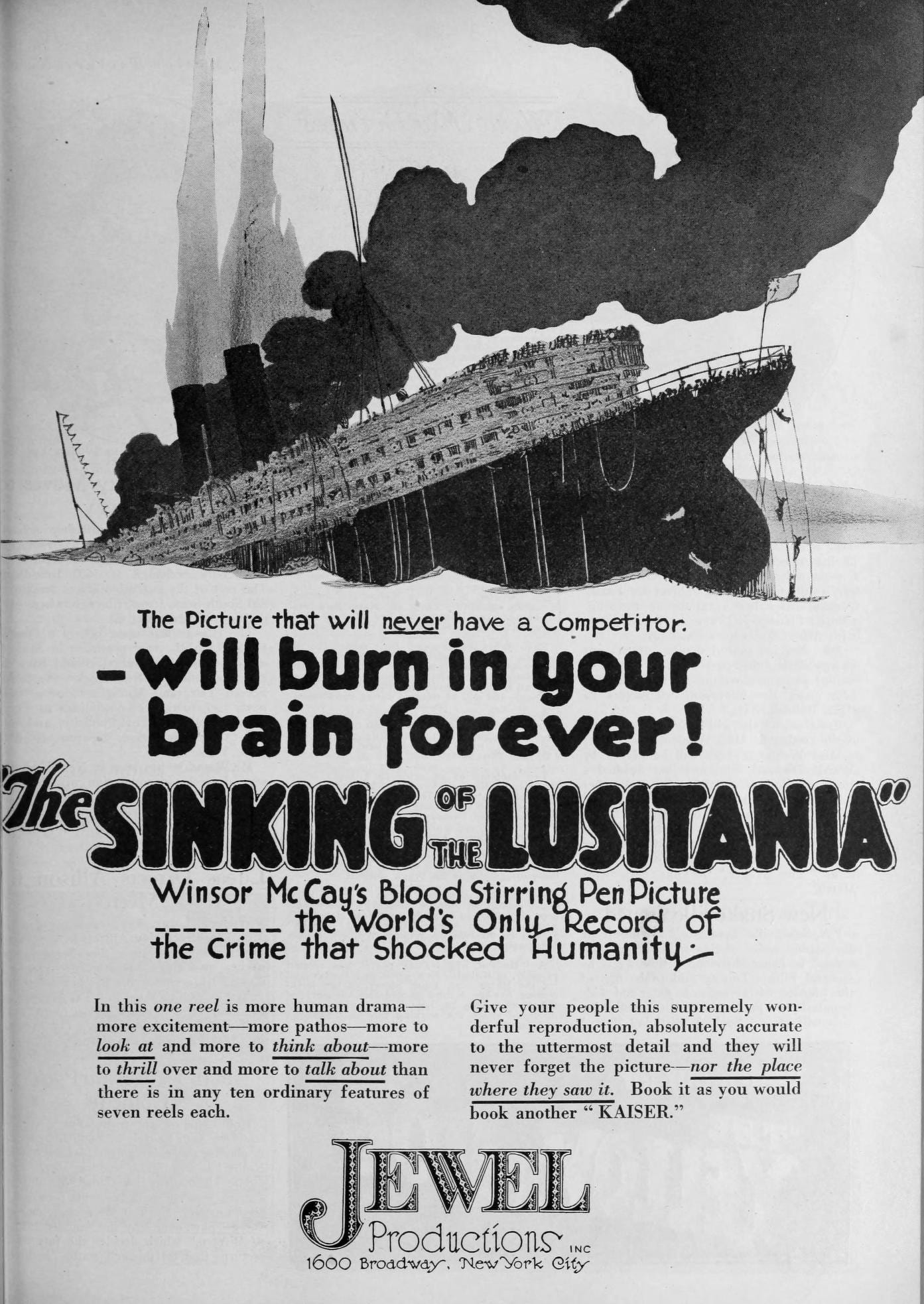 The Sinking of the 'Lusitania' (Short 1918) - IMDb