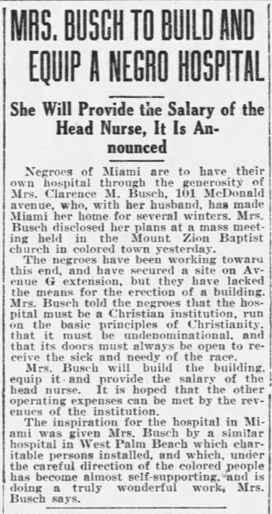 Figure 3: Article in the Miami Metropolis on April 19, 1920