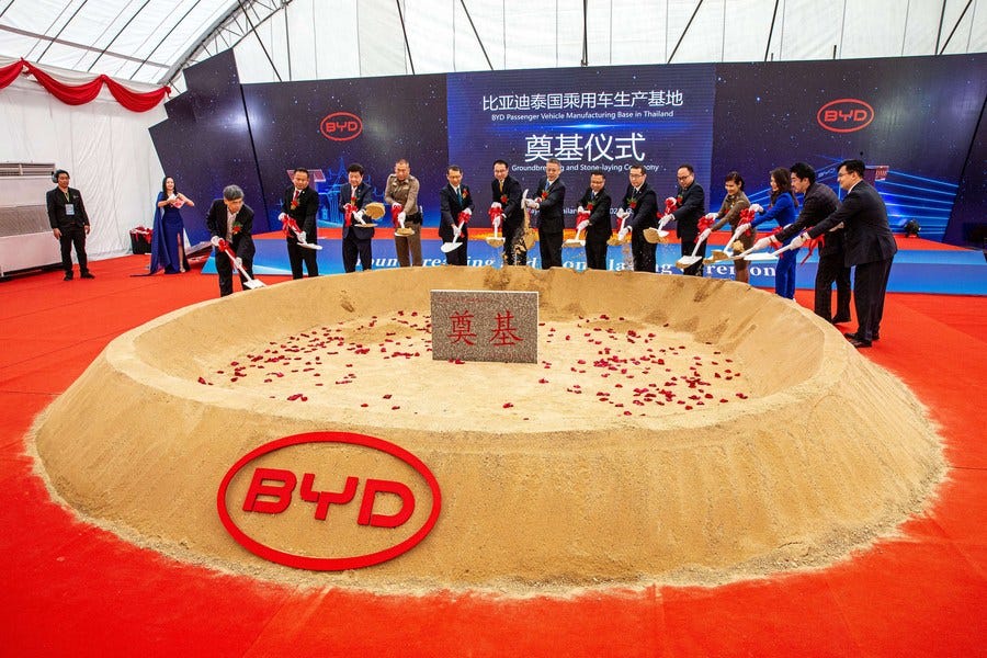 China's carmaker BYD breaks ground on Thailand plant-Xinhua