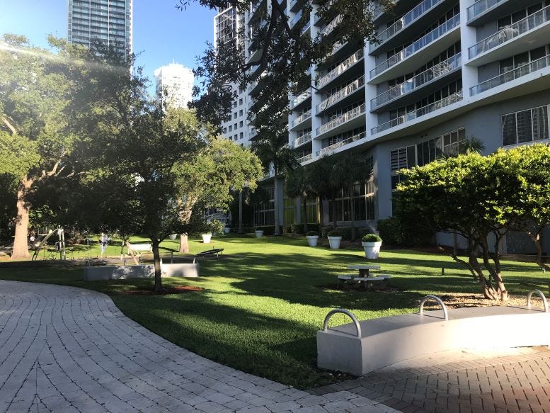 Mary Brickell Park from the same vantage in 2019. 