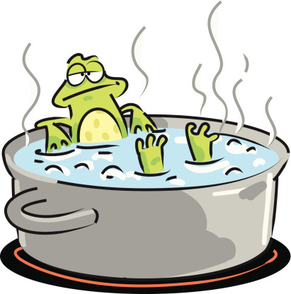 Frog In Boiling Water Stock Illustration - Download Image Now - Frog,  Boiling, Cooking Pan - iStock