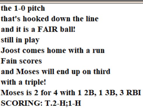 Diamond Mind Baseball Play By Play