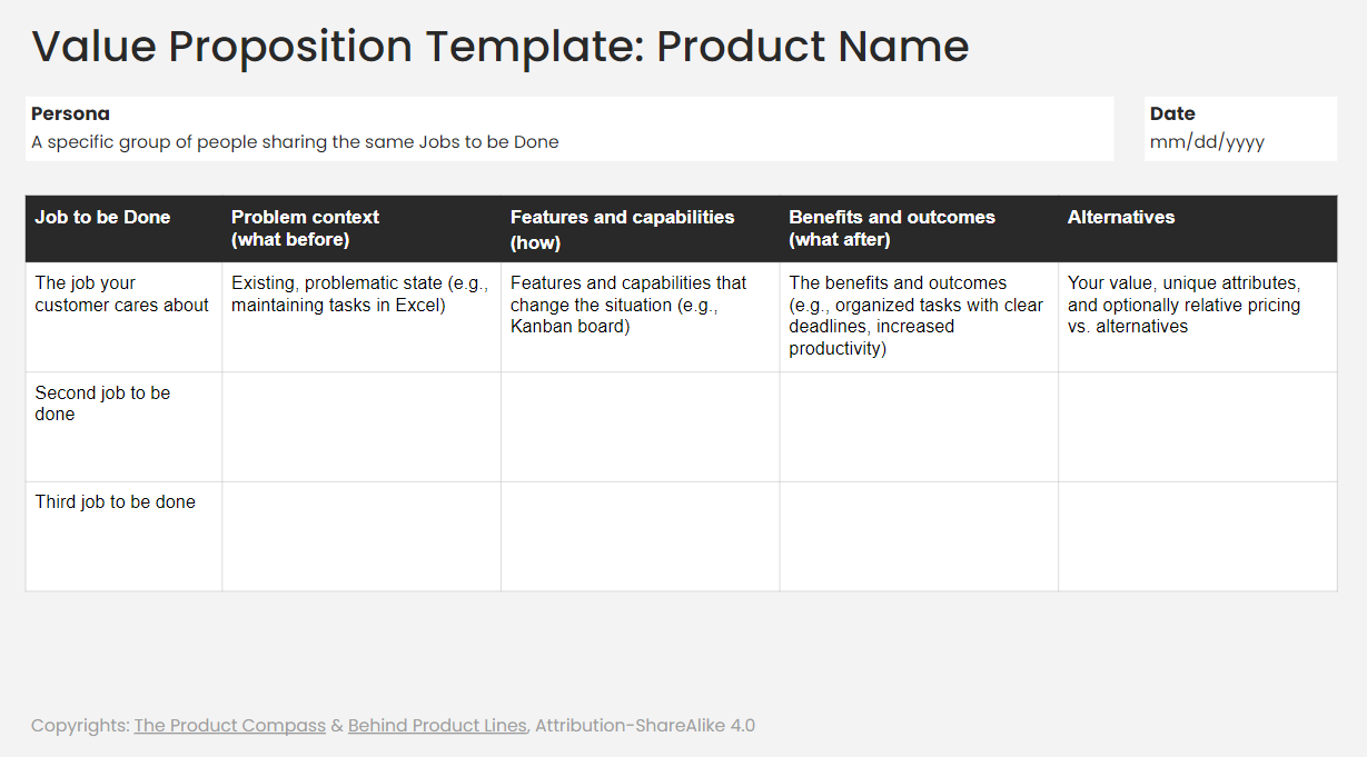 Value Proposition Template