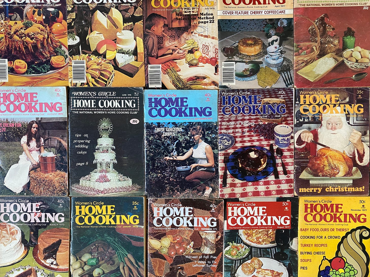 Issues of Women's Circle Home Cooking magazine.
