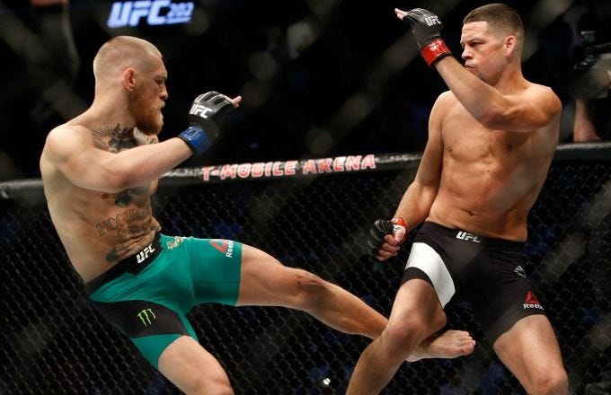 conor mcgregor leg hit on nate diaz ufc 202