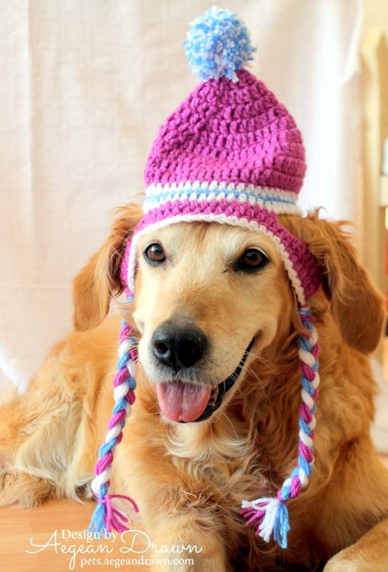 Dog Hat Ear Flap Dog Hat Dog Beanie Pom Pom Hat for Dogs | Etsy