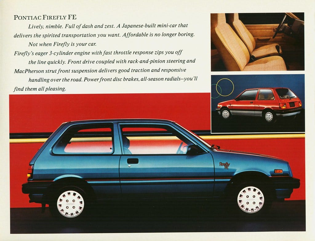 1986 Pontiac Firefly FE Coupe (Canada) | A Chevrolet Sprint … | Flickr